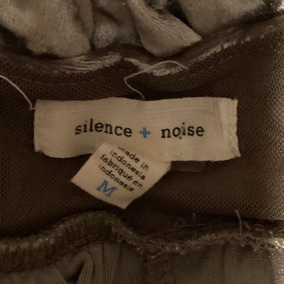 Silence + Noise Women's Brown Metallic Crushed Velvet Size M Baby  Doll - Picture 9 of 10
